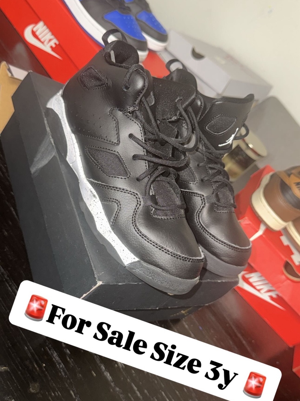 Jordan Kids Black and White Sneakers
